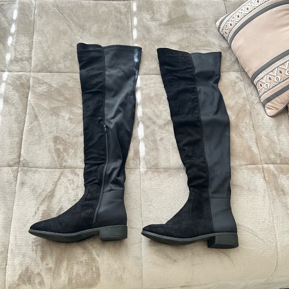 Nature Breeze Black Over-the-Knee Boots